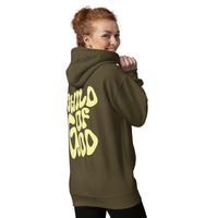 Woman Wearing A Child Of God Hoodie In Military Green