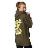 Woman Wearing A Child Of God Hoodie In Military Green