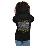Woman Wearing A Black Living Water Eternal Life Hoodie