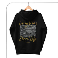 Living Water Eternal Life Hoodie In Black On Hanger