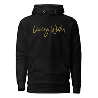 Front View Of A Living Water Eternal Life Hoodie In Black