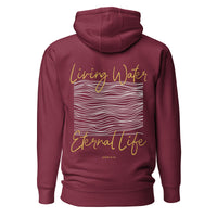 Living Water Eternal Life Hoodie In Maroon