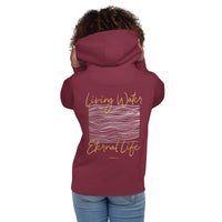 Woman Wearing A Living Water Eternal Life Hoodie In Maroon