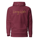 Front View Of A Living Water Eternal Life Hoodie In Maroon