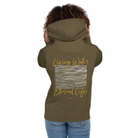 Woman Wearing A Living Water Eternal Life Hoodie In Military Green