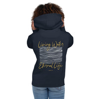 Woman Wearing A Living Water Eternal Life Hoodie In Navy