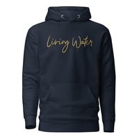 Front View Of A Navy Living Water Eternal Life Hoodie