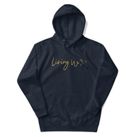 Front View Of A Navy Living Water Eternal Life Hoodie