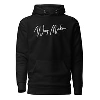 Front View Of A Way Maker Hoodie In Black