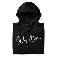 Close Up Of A Way Maker Hoodie In Black