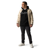 Man Wearing A Black Way Maker Hoodie, Front View