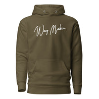Front View Of A Way Maker Hoodie In Military Green