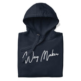 Close Up Of A Navy Way Maker Hoodie