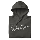 Close Up Of A Way Maker Hoodie In Vintage Black