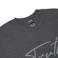 Heather Grey Truth Sweatshirt Close Up