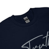 Close Up Of A Navy Truth Sweatshirt