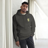 Man Wearing A Child Of God Hoodie In Vintage Black, Front View