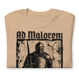 Front View Of A Tan Ad Maiorem Dei Gloriam T-shirt