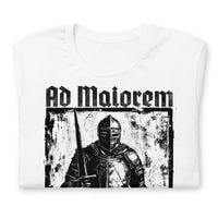 Front View Of A White Ad Maiorem Dei Gloriam T-shirt