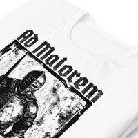 Close Up Of A White Ad Maiorem Dei Gloriam T-shirt