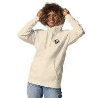 Woman Wearing A Arise Hoodie In Bone, Front View