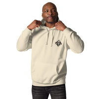 Man Wearing A Arise Hoodie In Bone, Front View