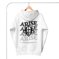 Arise Hoodie In White On Hanger 