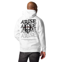 Man Wearing A White Arise Hoodie