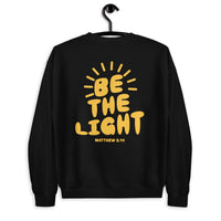 Back View Of A Be The Light Sweatshirt In Black On Hanger