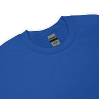 Close Up Of A Be The Light Sweatshirt In Royal Blue