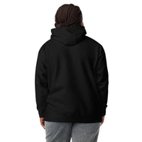 Back View Of A Woman Wearing A Black Blessed Hoodie
