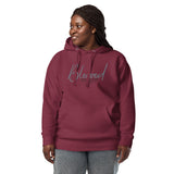 Woman Wearing A Maroon Blessed Hoodie
