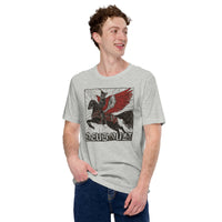 Man Wearing A Deus Vult T-shirt In Athletic Heather