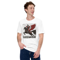 Man wearing A White Deus Vult T-shirt