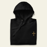 Black hoodie with EMBROIDERED CROSS