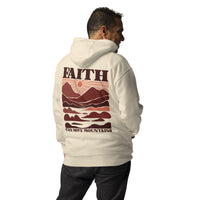Man Wearing Faith Can Move Mountains Hoodie In Bone