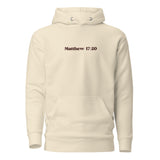 Front View Of Faith Can Move Mountains Hoodie In Bone