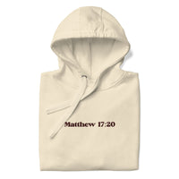 Close Up Of Faith Can Move Mountains Hoodie In Bone
