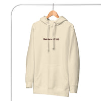Front View Of Faith Can Move Mountains Hoodie In Bone On Hanger