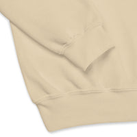 Close Up Details Of A Faith Can Move Mountains Sweatshirt In Sand