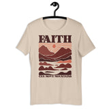 Cream Faith Can Move Mountains T-shirt On Hanger