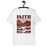 White Faith Can Move Mountains T-shirt On Hanger