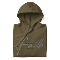 Military Green Faith Hoodie Close Up