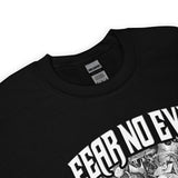 Close Up Of A Fear No Evil Sweatshirt In Black