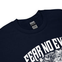Close Up Of A Fear No Evil Sweatshirt In Navy