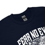 Close Up Of A Fear No Evil Sweatshirt In Navy