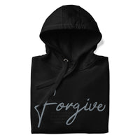 Black Forgive Hoodie Close Up
