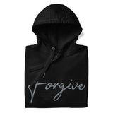 Black Forgive Hoodie Close Up