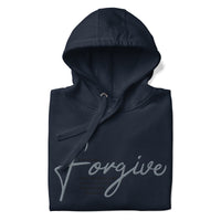 Navy Forgive Hoodie Close Up