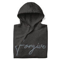 Grey Forgive Hoodie Close Up